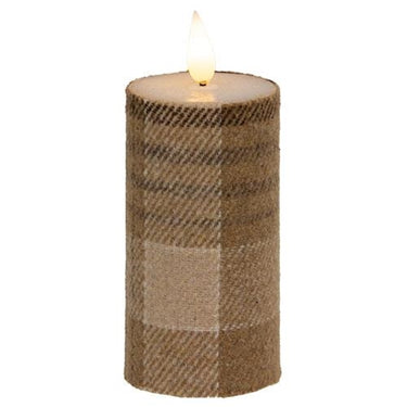 Cozy Fall Plaid Realistic Flame LED Votive, 4